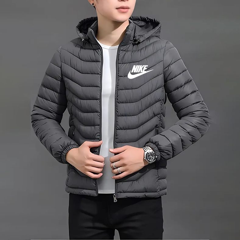 Elegant Jacket with Hood and Zipper